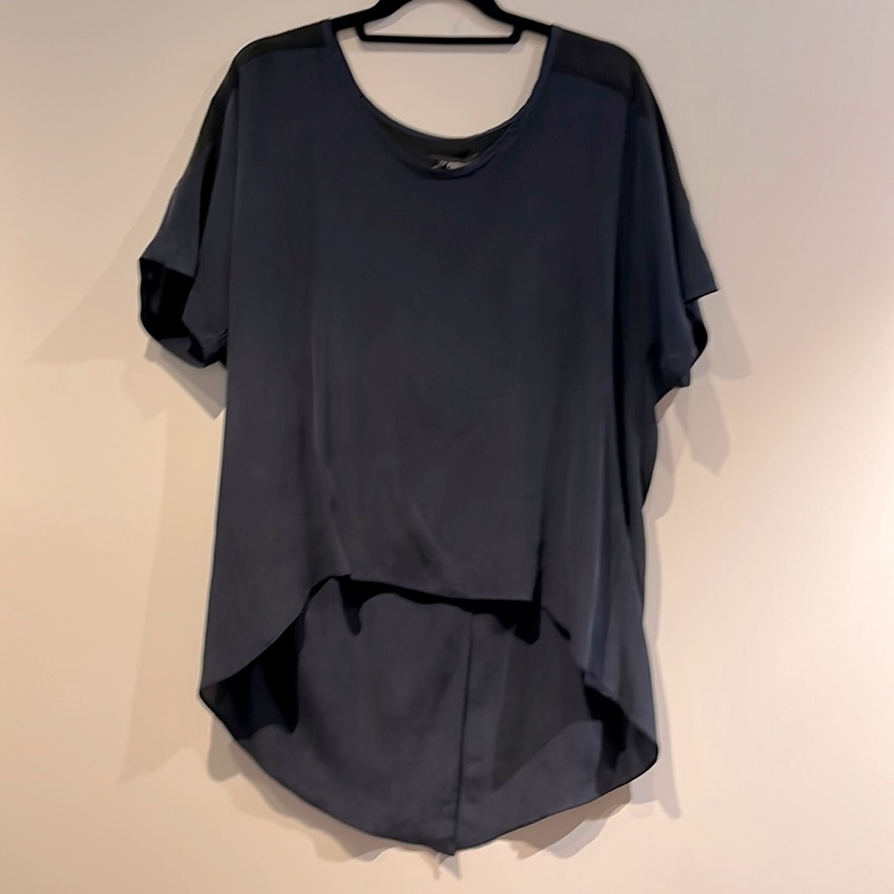 The Podolls Silk high/low hem shirt with slit back